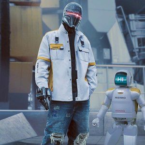 Techwear Jacket for Men Japanese Streetwear Fashion Button up Coat apeq-j508
